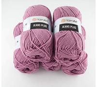 YarnArt Jeans Plus Filato di cotone Amigurumi per bambini, 500 g, 800 m/500 g, 5 x 100 g, colore viola