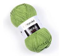 YarnArt Jeans Plus Filato misto cotone, filato morbido per lavorare a maglia e uncinetto, 55% cotone, 45% acrilico, 100 g, 160 m, peso del filato: 4, (1 matassa) (69)
