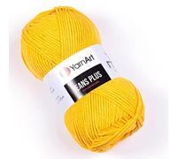 YarnArt Jeans Plus - Filato morbido misto cotone, 100 g, 160 m, 55% cotone, 45% acrilico, peso pettinato, #4, ideale per amigurumi, progetti per bambini, lavoro a maglia e uncinetto, durevole e liscio
