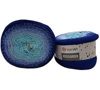 YarnArt Rosegarden, 500 grammi di lana Bobbel sfumato, 100% cotone, multicolore (blu azzurro 318)