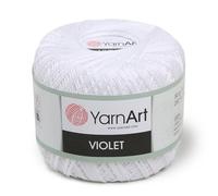 YarnArt Viola - 100% cotone mercerizzato per uncinetto e lavoro a maglia, morbido e resistente, filo di pizzo per ricami, centrini e artigianato fai da te - 1 matassa (50 g, 282 m) (1000)