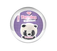 Yarnies - Collect. Create. Cuddle. Häkelset Panda: Digitale Anleitung, Chenillegarn (100% Acryl), Mini-Häkelnadel mit Schlüsselanhänger, Füllwatte