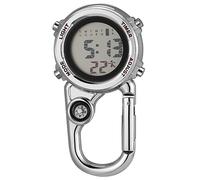 YARNOW 1 Pc Orologio Da Tasca Orologio Della Bussola Gancio Orologi Appesi Robusto Moschettone Orologio Solare Orologio Portachiavi Orologio Subacqueo Sospeso Silver Acciaio Inossidabile