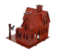 YARNOW 1 Pezzo Assemblare Un Di Casa Assemblare Il Giocattolo Puzzle Modelli in Legno Di Casa Decorativa Kit Di Architettura Di Legno Brown