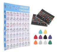 YARNOW 1 set Adesivi per Tastiera Ukulele con Tabella Accordi e Plettro Strumento Apprendimento per Principianti Materiali Selezionati per Suono Adatto Tutti gli Studio