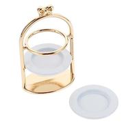 YARNOW 1 Set alzata per torta mini decorazioni per la casa Simulazione decorazioni per alzate per torte accessori di scena di casetta Lega di zinco bianca