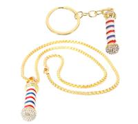 YARNOW 1 Set Collana e Portachiavi da Decorativo con Pendente e Anello per Borse Accessorio per Barber Shop