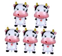YARNOW 1 Set Da 5 Pezzi palloncino di mucca arredamento per feste palloncini di bue dei cartoni animati l'anno del palloncino festa del bue Pellicola di alluminio bianca