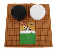 YARNOW 1 Set da gioco Go con scacchiera 19x19 e pietre convesse singole - Gioco di scacchi cinese Weiqi portatile da viaggio per bambini e principianti - Pezzi degli scacchi in plastica e scacchiera