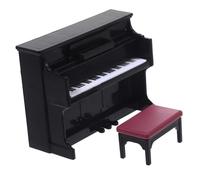 YARNOW 1 Set di pianoforte verticale Musica strumento piccolo pianoforte per mini casa mini arredamento per la casa mini pianoforte per bambola plastica Black