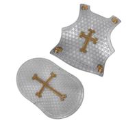 YARNOW 1 Set Giocare All'armatura Scudo Vera Armatura Giocattolo Dell'armatura Armatura Falsa Armatura Giocattolo Eseguire L'armatura Supporto Per Armatura Plastica Argento