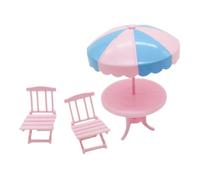 YARNOW 1 Set Giocattoli Da Tavolo Per Il Piacere e Sedia Da Spiaggia Tavolo Da Spiaggia in Miniatura Giocattolo in Miniatura Da Spiaggia Mare Arredamento Plastica
