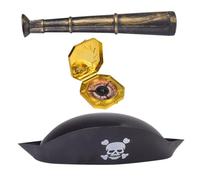 YARNOW 1 Set Giocattoli per cappelli pirati divertente decorazioni Accessori costume da pirata in maschera Prop del partito pirata oggetti di scena dei pirati kit costume cosplay pirata