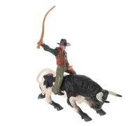 YARNOW 1 Set Giocattoli per il traino cowboy bronzato figura giocattolo mestiere del statuina di cucciolo statua del simulato statua decorativa del resina