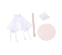 YARNOW 1 Set Mini oggetti di scena per per stanza dei giochi tende per coperto set da gioco per falò per casetta di cartone stoffa bianca