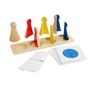 YARNOW 1 Set oggetti di scena per l'insegnamento scolastico giocattoli giocattolo educativo per giocattolo di frazione di legno insegnare i mattoncini giocattolo