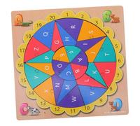 YARNOW 1 Set puzzle apprendimento dell'alfabeto del gioco di corrispondenza delle lettere Giocattolo cognitivo per giocattoli per abbinare i numeri Di legno