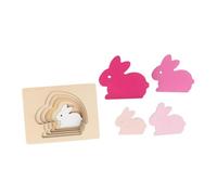 YARNOW 1 Set Puzzle di animali in legno wltoys giocattoli stereo puzzle per giocattolo educativo per puzzle stereo multistrato di legno rosa
