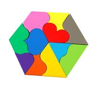 YARNOW 1 Set Puzzle in Legno Forma Cuore Interattivo per Genitori Stimola Creatività Osservazione con Colorati Sicuro Resistente per Attività Ludiche Educative