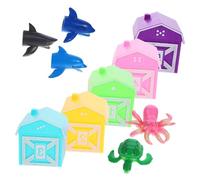 YARNOW 1 Set Rainbow House Toys contare e ordinare i giocattoli numeri che corrispondono ai giocattoli simpatiche marionette da dito con animali burattino da dito animale plastica