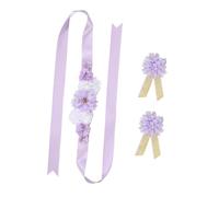 YARNOW 1 Set set di cinture di maternità Fascia decorazioni nozze telas floreale assistenza infermieristica cintura di maternità accessori maternità la mamma sarà una spilla nastro Viola