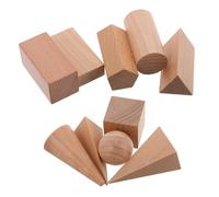 YARNOW 10 Pezzi di Geometrico Blocchi di Costruzione Geometrici Cubi di attività Blocchi di Geometria Solida Forme in Legno Giochi di Forme Forniture per La Scuola