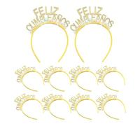 YARNOW 10 pezzi Fascia per capelli spagnola Buon compleanno: copricapo scintillante con glitter e tinsel - Feliz Cumpleaños Accessori per capelli per feste di compleanno, oggetti di scena per photo
