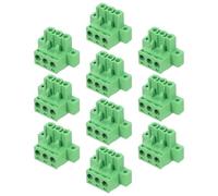 YARNOW 10 Pezzi Kit Morsettiera Passo 3p Connettori per Montaggio su Pcb in Plastica Verde, Sicuro e Affidabile, per Applicazioni Domestiche e Uffici
