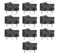 YARNOW 10 Pezzi Microinterruttore Nero 10a con Leva a Cerniera in Plastico Riutilizzabile per Apparecchiature Elettroniche e Macchine Automatiche
