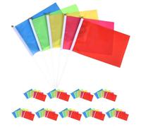 YARNOW 100 Pezzi Bandiere Colorate da Mano su Asta per Festa e Eventi Sportivi Mini Bandiere per Tifo e Decorazioni Parate Multicolore e Resistenti per Celebrazioni e Raduni di Gruppo