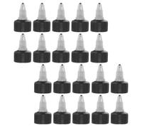 YARNOW 100 Pezzi Tappo Dosatore per Bottiglie 20/410 in Plastica Nero | Chiusura a Vite Punta, Erogazione Controllata, Ricambio per Flaconi di Olio Essenziale e Colla