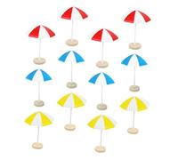 YARNOW 12 Mini Ombrelloni Spiaggia Miniature per Casa delle Accessori Miniatura Leggeri e Facili da Usare Decorazioni Mini Ombrellino Blu Giallo