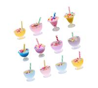 YARNOW 12 Pezzi di gelato decorazioni per dolci Modellini gelato realistici Mini figurine da dessert 1:12 Figurina per il gelato per bambole in scala giocattolo gelato resina