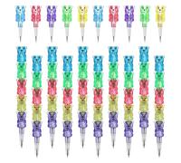 YARNOW 15 Matite Impilabili a Forma di Orso per Matite da Cartone Animato Leggere e Compatte Set Scuola e Ufficio Design Divertente per Scrittura e Artigianato