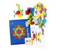 YARNOW 155pezzi Puzzle Geometrico Legno Per Ragazzo Colorate Educativo Per Sviluppare Abilità Motorie e Differenziazione Colore Legno Per Ragazzo