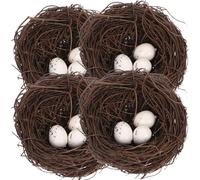 YARNOW 16 Pezzi Decorazione Pasquale Nido D'uccello in Schiuma e Uova Decorative per Festa e Casa, Riproduzione Artificiale di Nido di Piccione per Tavola di Pasqua