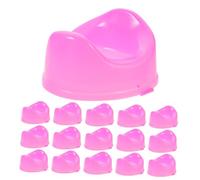 YARNOW 16 Pezzi giocattolo da toilette per bambole adornare bambolotti per bambina vasino bambina vasino per piccolo gabinetto vasino per bambole plastica rosa