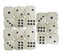 YARNOW 18 Pezzi Dadi da Gioco in Acrilico 6 Facce Angoli Arrotondati Superficie Liscia e Sicura per Giochi da Tavolo e Insegnamento Matematico