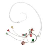 YARNOW 1pezzi Collana Tema Natalizio in Lega per Donne e Ragazza Decorazione da Collo Elegante per Feste Natalizie e Usi Quotidiani