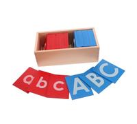 YARNOW 1Set Alfabeti Legno Montessori con Smerigliate Strumenti Educativi per Apprendimento Linguistico Dei Scuola