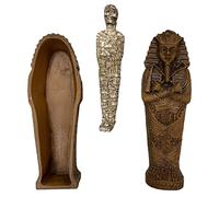 YARNOW 1set Figure Decorativa Mummia Resina Per Halloween Ornamento Miniatura Con Sarcofago Per Decorazioni Di Casa e Ufficio Artigianato Di Qualità Design Compatto e Resistente