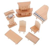YARNOW 1Set Miniatura Legno Per Casa Delle Include Pianoforte e Libreria Giocattoli Per Per Compleanni e Decorazioni Feste