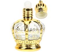 YARNOW 2 Bottiglie Vuote da Viaggio 12 Ml in Vetro Ricaricabile Roll-on Oro, Flaconi Campione Profumo Ermetici per Oli Essenziali e Cosmetici, Design Mediorientale Elegante