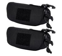 YARNOW 2 custodie portatili da viaggio per occhiali - Custodia rigida per occhiali da sole - Borsa porta con gancio - Pochette con cerniera per sport all'aria aperta e uso quotidiano