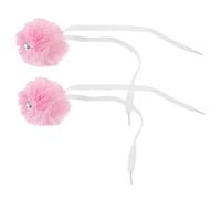 YARNOW 2 Decorativi per Lacci con Palline Soffici Sintetica per Accessori Pattinaggio Rosa Scuro