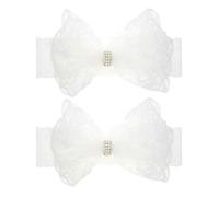 YARNOW 2 Pezzi Archetto Ad Arco Fasce Per Blu Elegante Minuscolo Fasce Per Ad Arco Nodo Fasce Per Bambina Fiocco Rosa Bianco Bascella Accessori Carino Bianca Pizzo