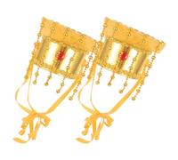 YARNOW 2 Pezzi Cappello Imperatore Cinese Giallo in Plastico Antico per Costume Cosplay Halloween Adulti Cappello da Gioco di Ruolo lungo Uso