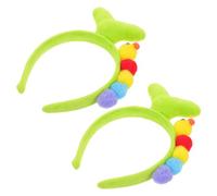 YARNOW 2 Pezzi Fascia per Chioma Bambina Design Adorabile a Bruco e Germoglio di Soia Verde, Morbido, per Fissare Delicatamente i Chioma in Eventi Festivi e Uso Quotidiano