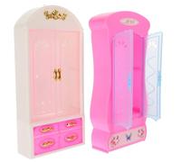 YARNOW 2 Pezzi Giocattoli del guardaroba mobilia Bambola per minuscolo casa mini armadio Accessorio Mini House Mini mobili mini roba plastica rosa