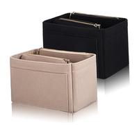 YARNOW 2 pezzi Inserto Organizer Borse in Feltro Grande Capacità con Tasche Multiple e Zip Adatto per Tote Bag e Borsette Donna Inserti Interni per Makeup e Accessori